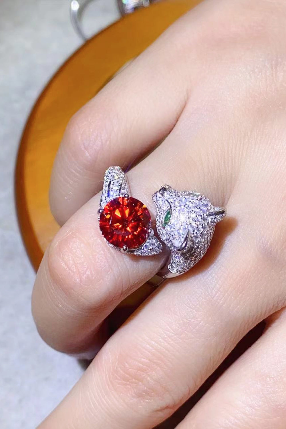 2 Carat Moissanite Adjustable Animal Ring-Rings-Inspired by Justeen-Women's Clothing Boutique in Chicago, Illinois