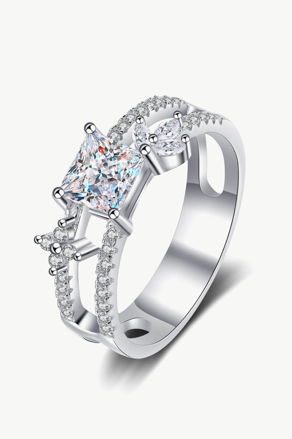 Moissanite Double Layered Ring-Rings-Inspired by Justeen-Women's Clothing Boutique in Chicago, Illinois