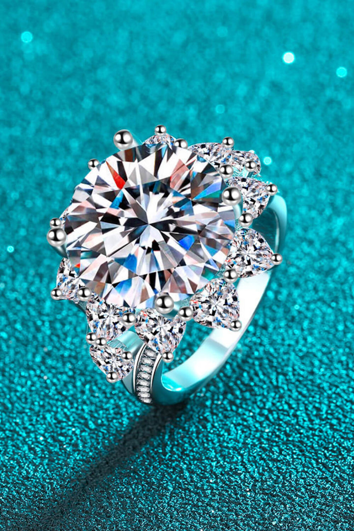 10 Carat Moissanite Flower-Shaped Ring-Rings-Inspired by Justeen-Women's Clothing Boutique in Chicago, Illinois