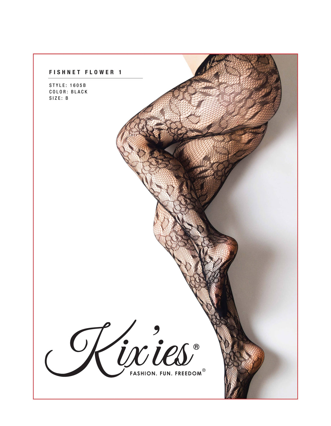 Kix'ies Fishnet Tights, Black Floral-160 Bottoms-Inspired by Justeen-Women's Clothing Boutique in Chicago, Illinois