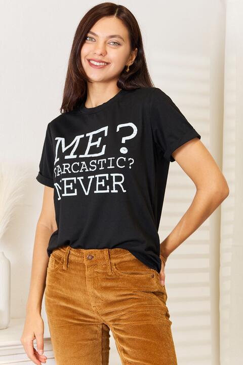 Simply Love Letter Graphic Round Neck T-Shirt-Short Sleeve Tops-Inspired by Justeen-Women's Clothing Boutique in Chicago, Illinois