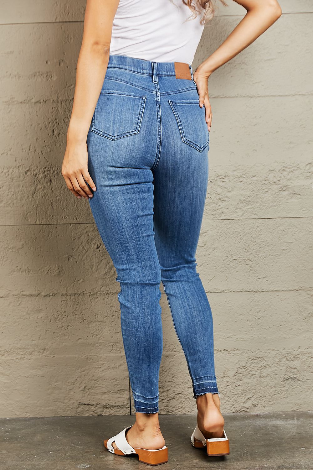 Judy Blue Janavie Full Size High Waisted Pull On Skinny Jeans-Denim-Inspired by Justeen-Women's Clothing Boutique in Chicago, Illinois