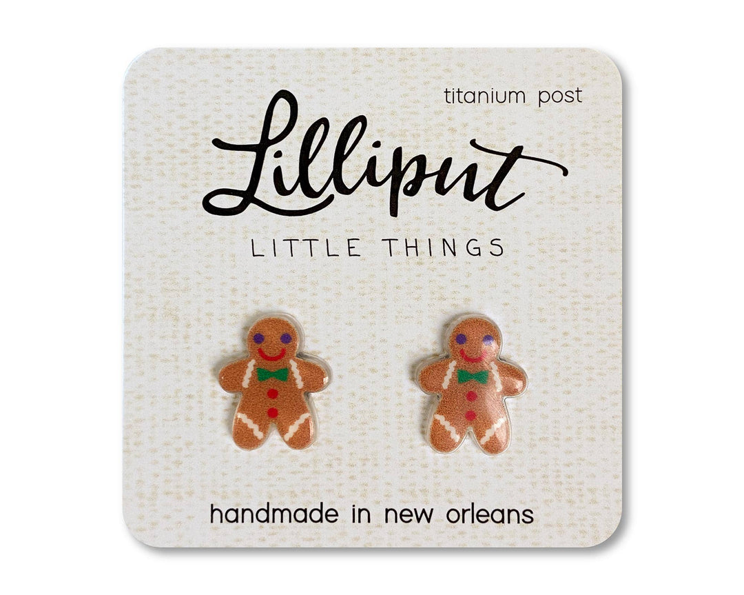 Gingerbread Man Stud Earrings-Earrings-Inspired by Justeen-Women's Clothing Boutique in Chicago, Illinois