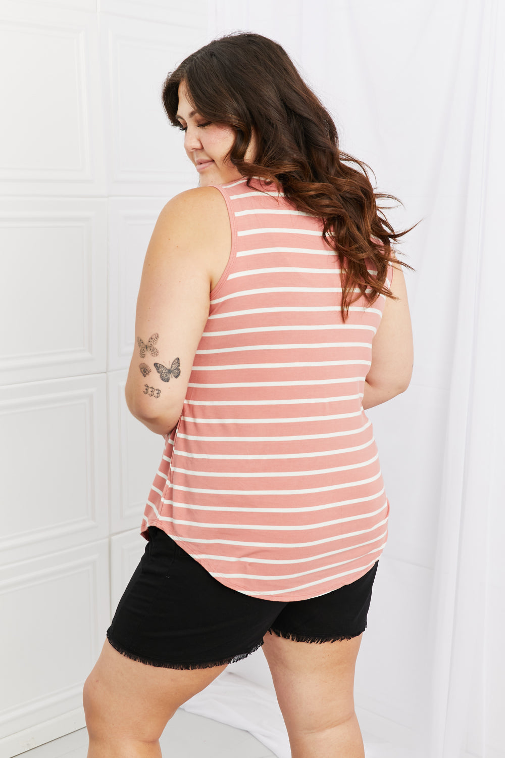 Zenana Find Your Path Full Size Sleeveless Striped Top-Tank Tops-Inspired by Justeen-Women's Clothing Boutique in Chicago, Illinois
