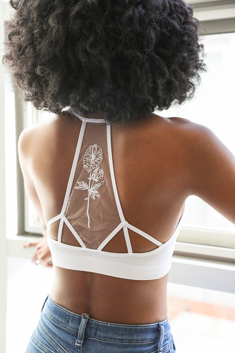 Flower Back Tattoo Bralette-Bralette-Inspired by Justeen-Women's Clothing Boutique in Chicago, Illinois