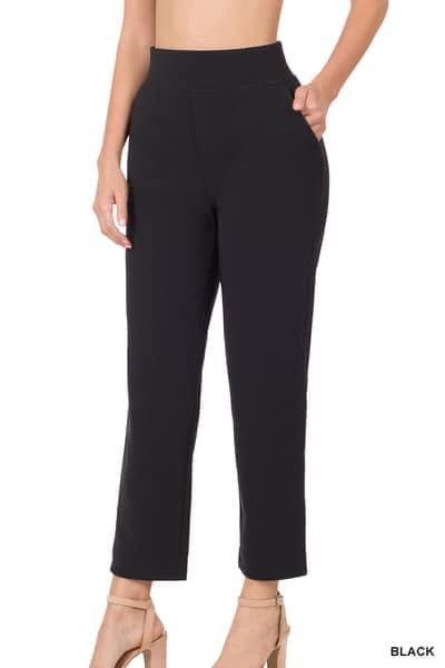 Becky Pull-On Dress Pants, Black-Pants-Inspired by Justeen-Women's Clothing Boutique in Chicago, Illinois