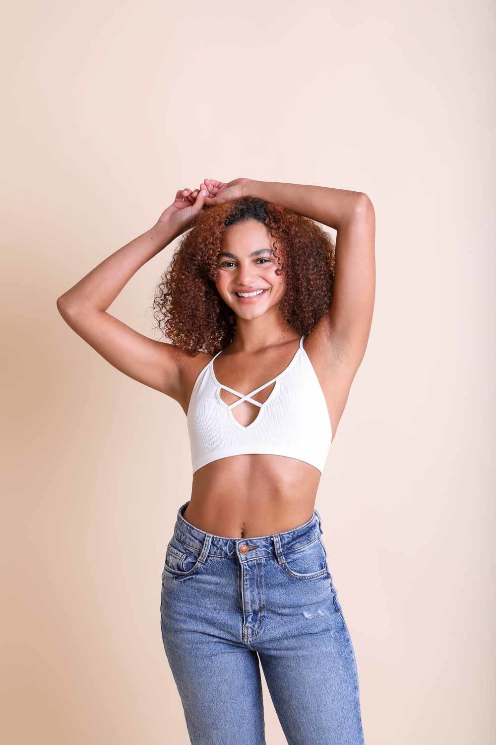 Kali Cross Plunge Bralette-Bralette-Inspired by Justeen-Women's Clothing Boutique in Chicago, Illinois