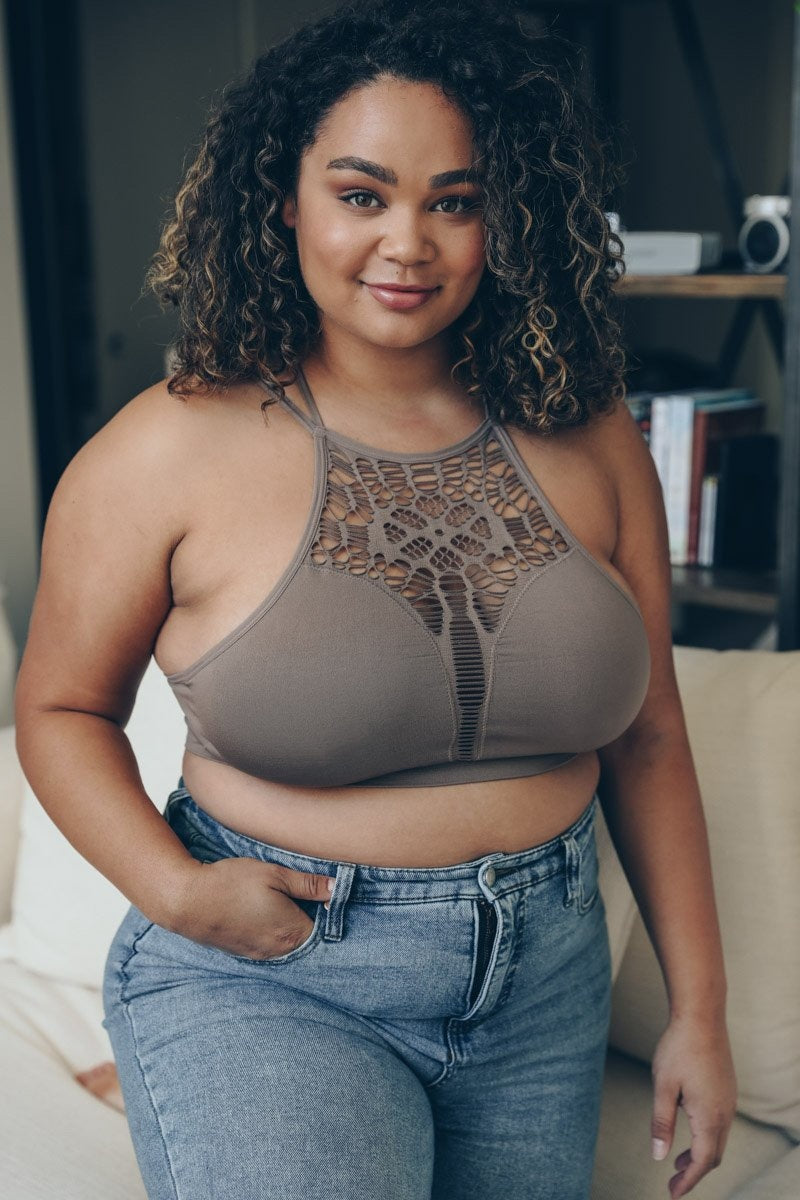 Plus Cutout Seamless Bralette-Bralettes-Inspired by Justeen-Women's Clothing Boutique in Chicago, Illinois