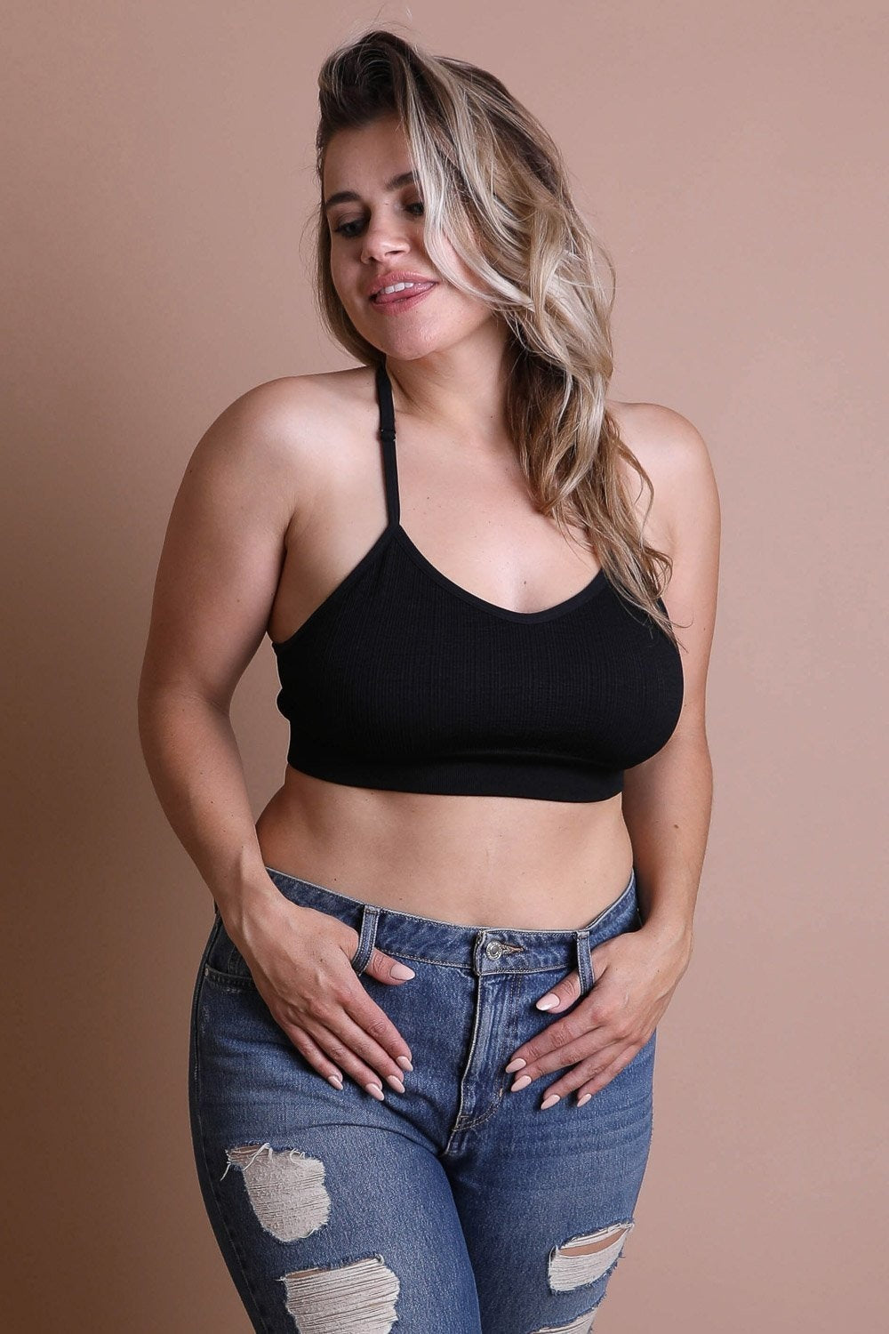 Plus Size Tattoo Back Bralette-Bralettes-Inspired by Justeen-Women's Clothing Boutique in Chicago, Illinois